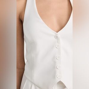 Charcoal Clothing White Button-Up Halter Tie Top